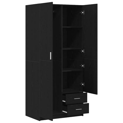 Kleiderschrank Schwarz Eichen-Optik 80 x 52 x 180 cm