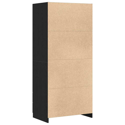 Kleiderschrank Schwarz Eichen-Optik 80 x 52 x 180 cm
