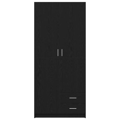 Kleiderschrank Schwarz Eichen-Optik 80 x 52 x 180 cm