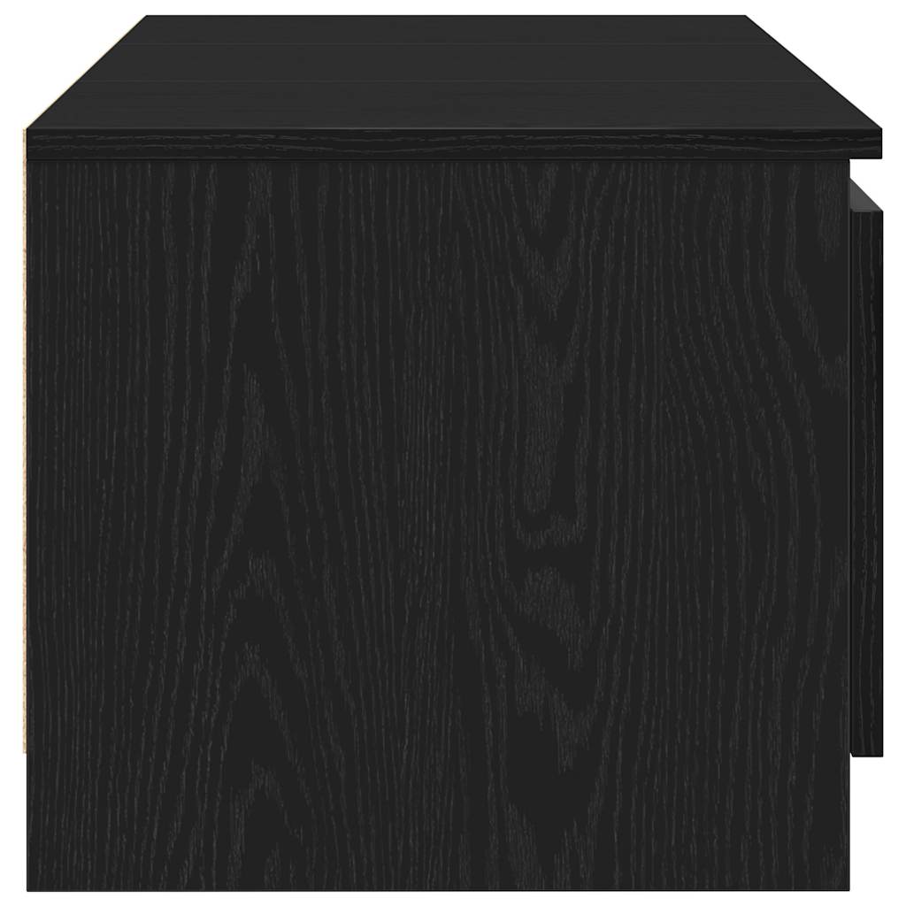 Meuble TV aspect chêne noir 140x40x36 cm matériau bois