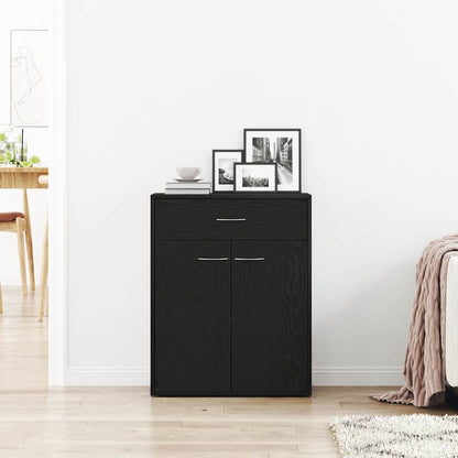 Sideboard Schwarz Eichen-Optik 60 x 30 x 75 cm Holzwerkstoff