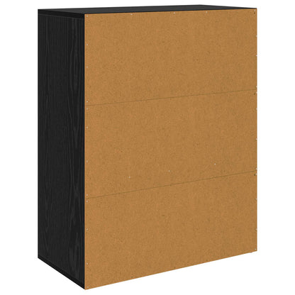 Sideboard Schwarz Eichen-Optik 60 x 30 x 75 cm Holzwerkstoff