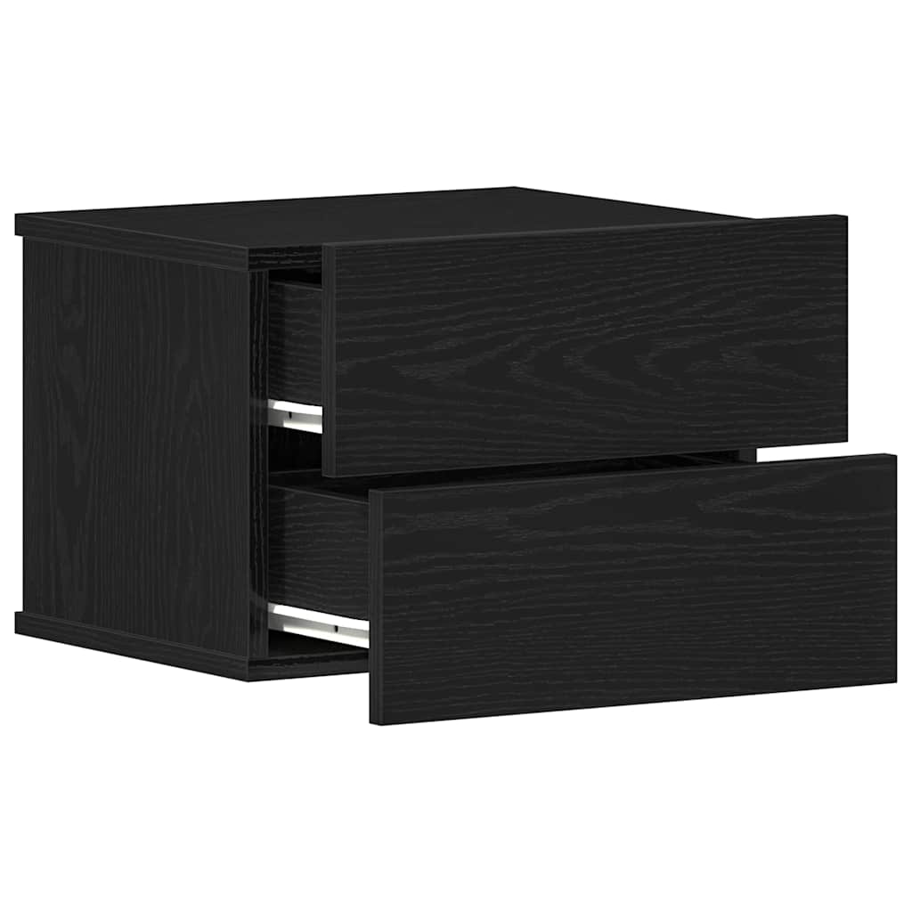 Nachttisch Schwarz Eichen-Optik 40 x 30 x 30 cm Holzwerkstoff