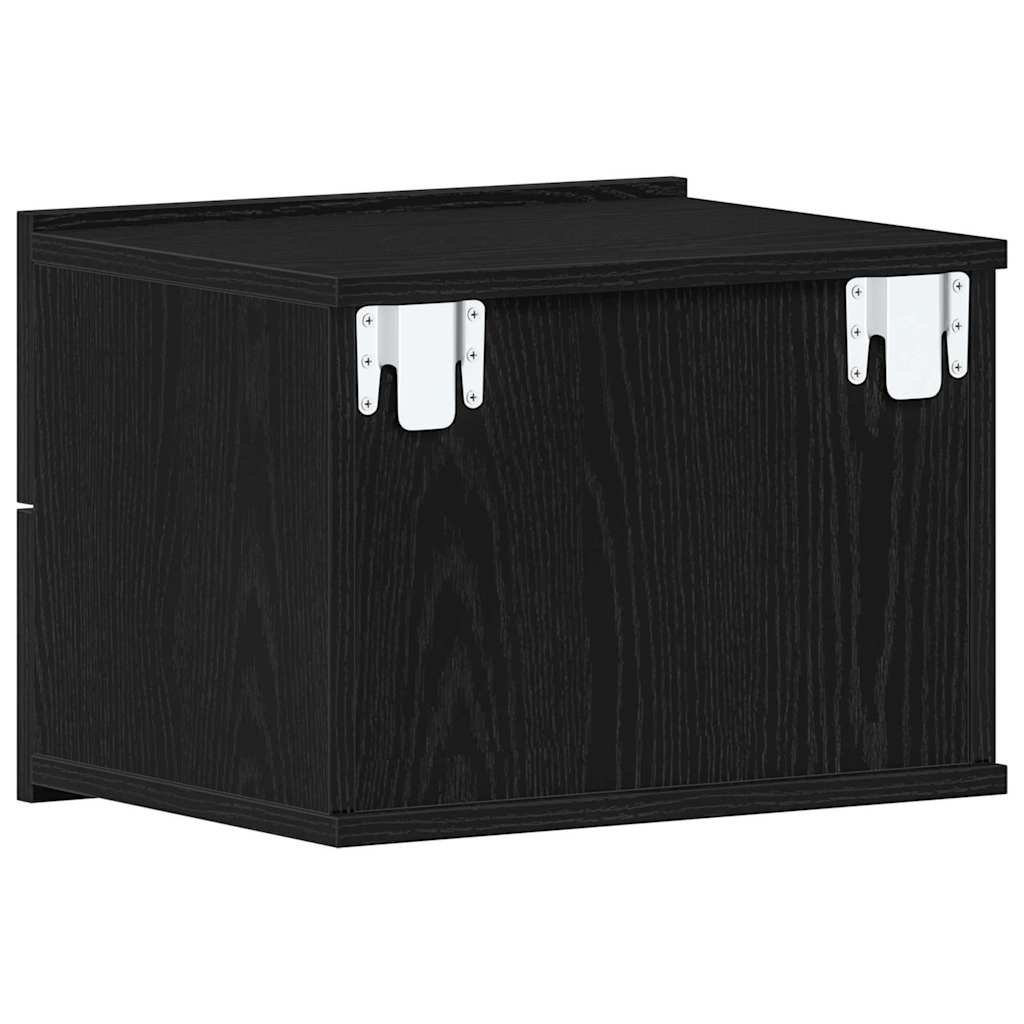 Nachttisch Schwarz Eichen-Optik 40 x 30 x 30 cm Holzwerkstoff