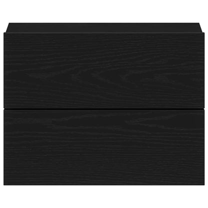 Nachttisch Schwarz Eichen-Optik 40 x 30 x 30 cm Holzwerkstoff