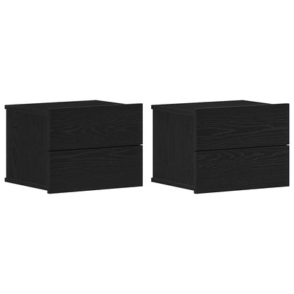 Nachttisch 2 Stk. Schwarz Eichen-Optik 40 x 30 x 30 cm