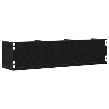 Wandregal Wandhalterung Schwarz Eichen-Optik 75 x 18 x 18 cm