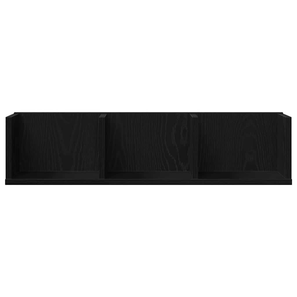 Wandregal Wandhalterung Schwarz Eichen-Optik 75 x 18 x 18 cm