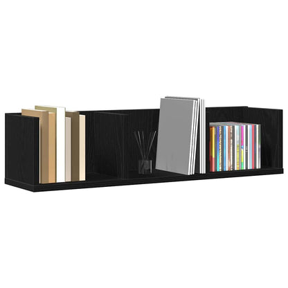 Wandregal Wandhalterung Schwarz Eichen-Optik 75 x 18 x 18 cm