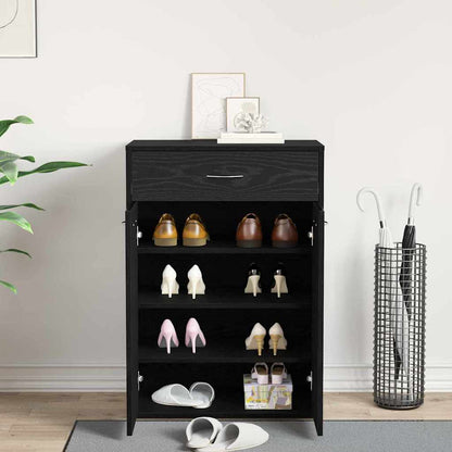 Schuhregal 60 x 35 x 84 cm Holzwerkstoff Schwarz Eichen-Optik