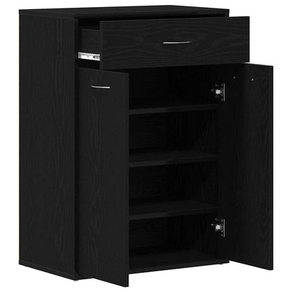 Schuhregal 60 x 35 x 84 cm Holzwerkstoff Schwarz Eichen-Optik