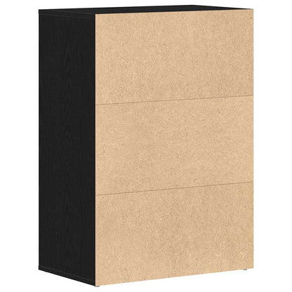 Schuhregal 60 x 35 x 84 cm Holzwerkstoff Schwarz Eichen-Optik