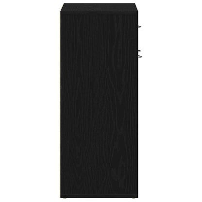 Schuhregal 60 x 35 x 84 cm Holzwerkstoff Schwarz Eichen-Optik