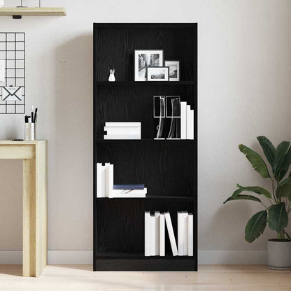 Bücherregal 60 x 24 x 143 cm Holzwerkstoff Schwarz Eichen-Optik