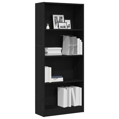 Bücherregal 60 x 24 x 143 cm Holzwerkstoff Schwarz Eichen-Optik