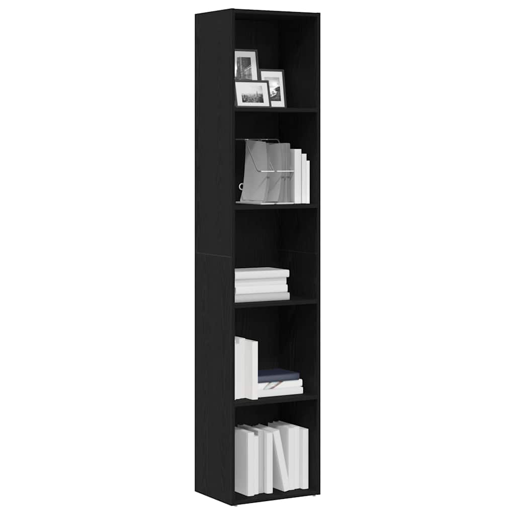 Bücherregal Eiche Schwarz 40 x 30 x 189 cm Holzwerkstoff