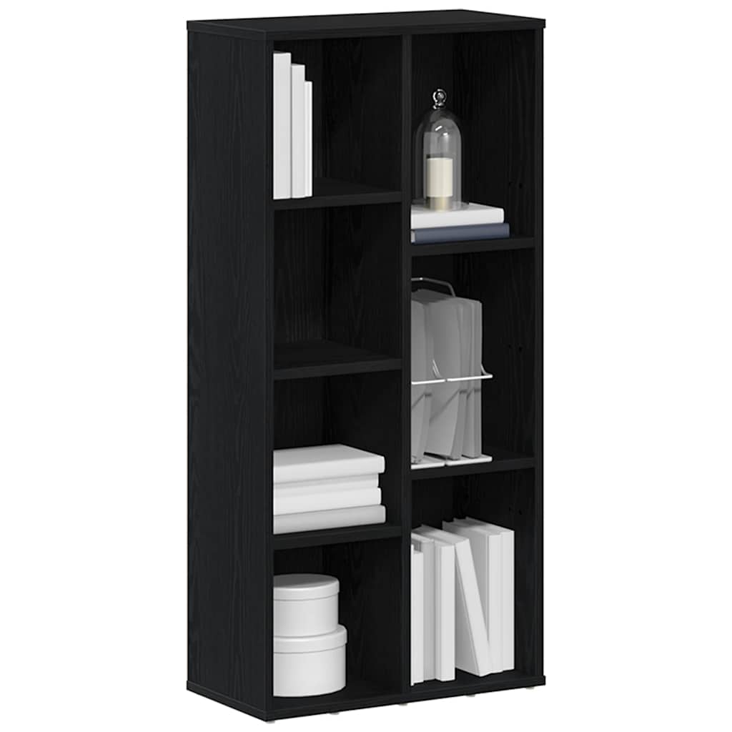 Bibliothèque aspect chêne noir 50 x 25 x 104 cm Matériau bois
