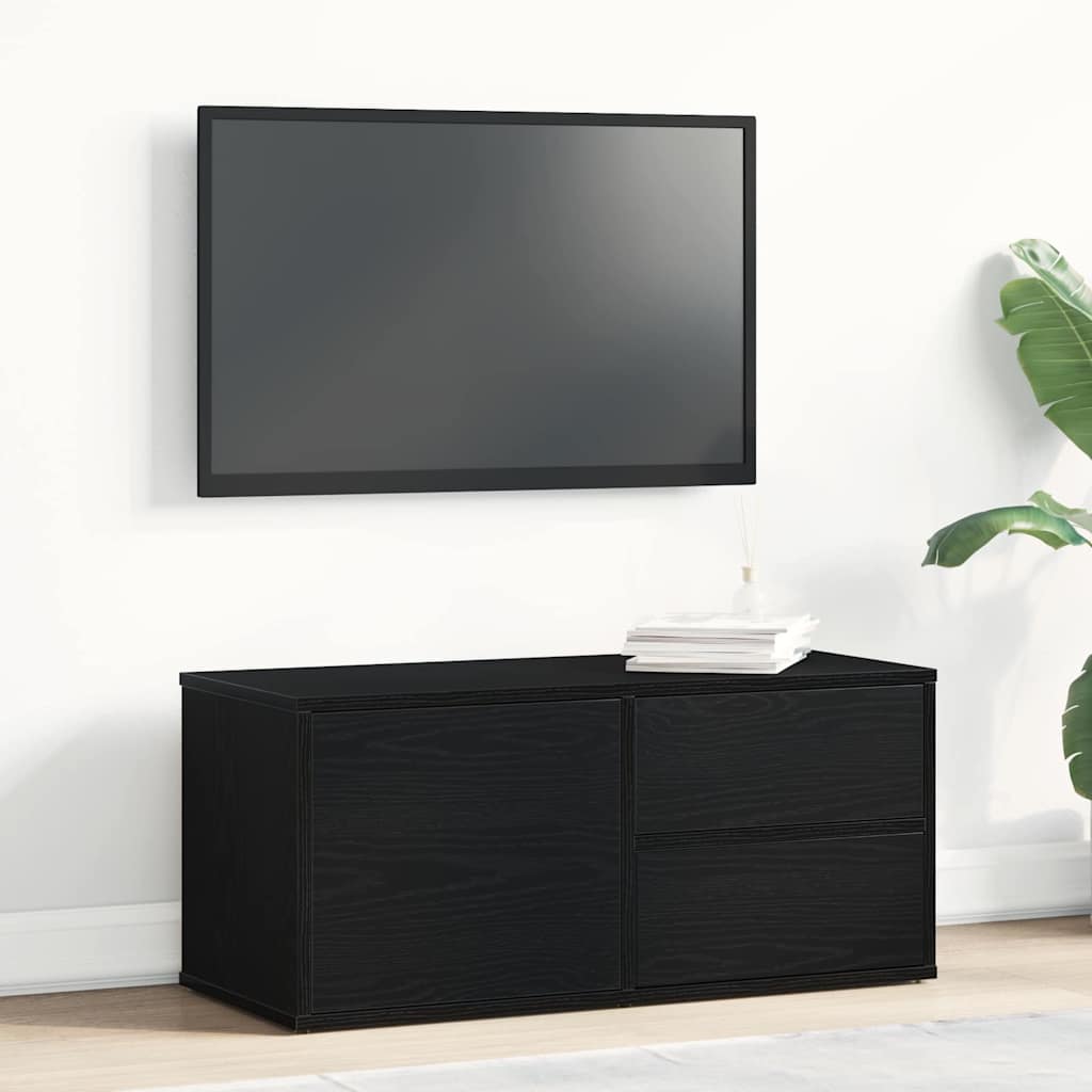 TV-Schränk 80 x 34 x 36 cm Schwarz Eichen-Optik Holzwerkstoff