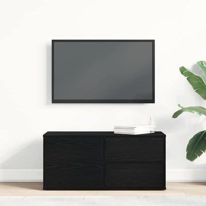 TV-Schränk 80 x 34 x 36 cm Schwarz Eichen-Optik Holzwerkstoff