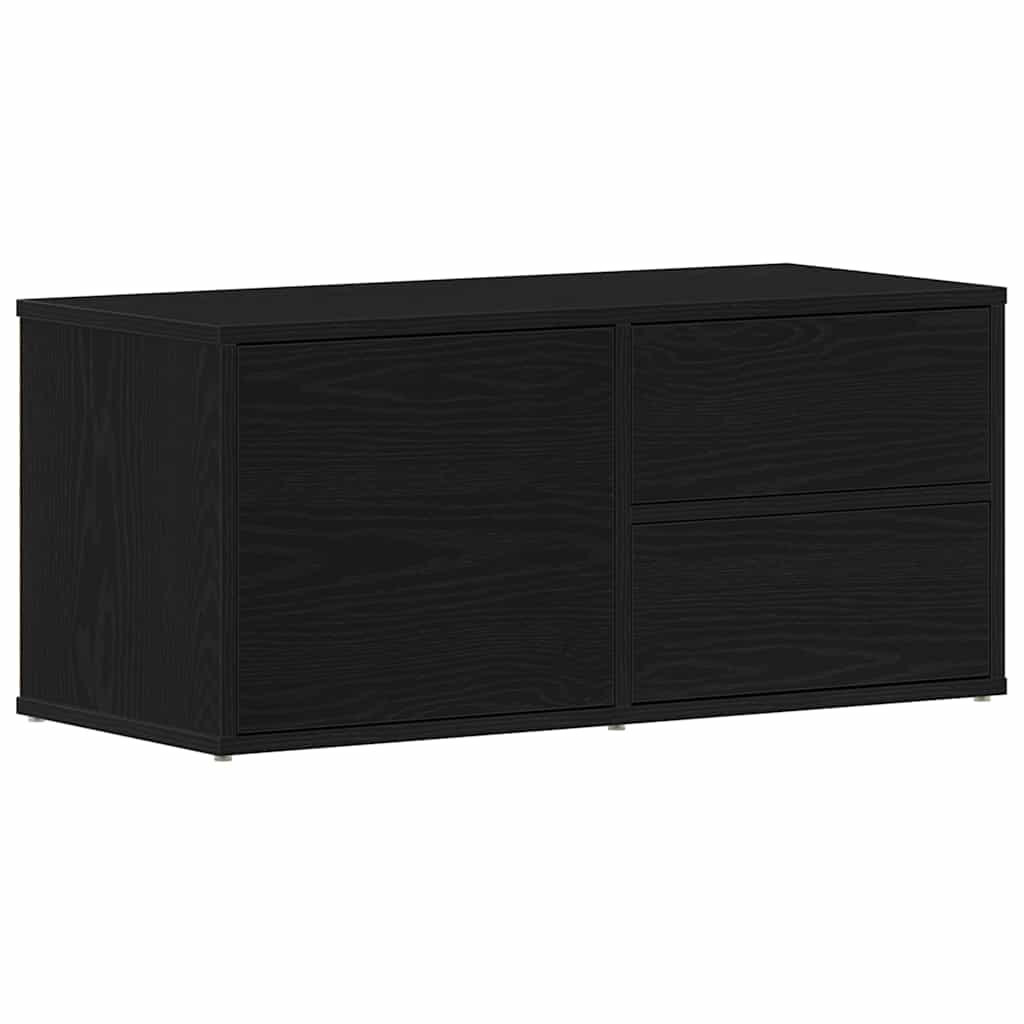 TV-Schränk 80 x 34 x 36 cm Schwarz Eichen-Optik Holzwerkstoff