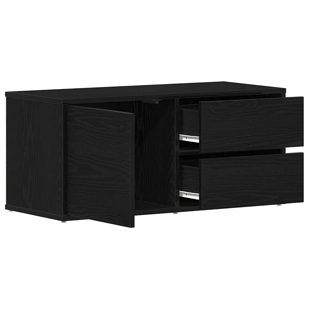 TV-Schränk 80 x 34 x 36 cm Schwarz Eichen-Optik Holzwerkstoff