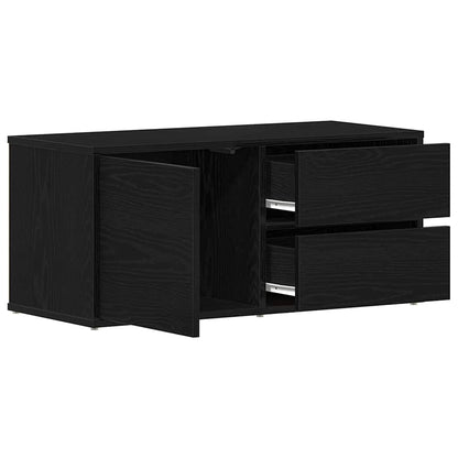 TV-Schränk 80 x 34 x 36 cm Schwarz Eichen-Optik Holzwerkstoff