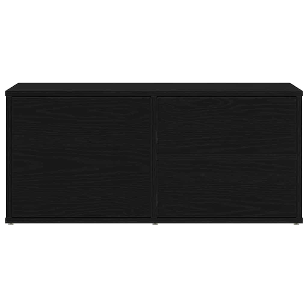 TV-Schränk 80 x 34 x 36 cm Schwarz Eichen-Optik Holzwerkstoff