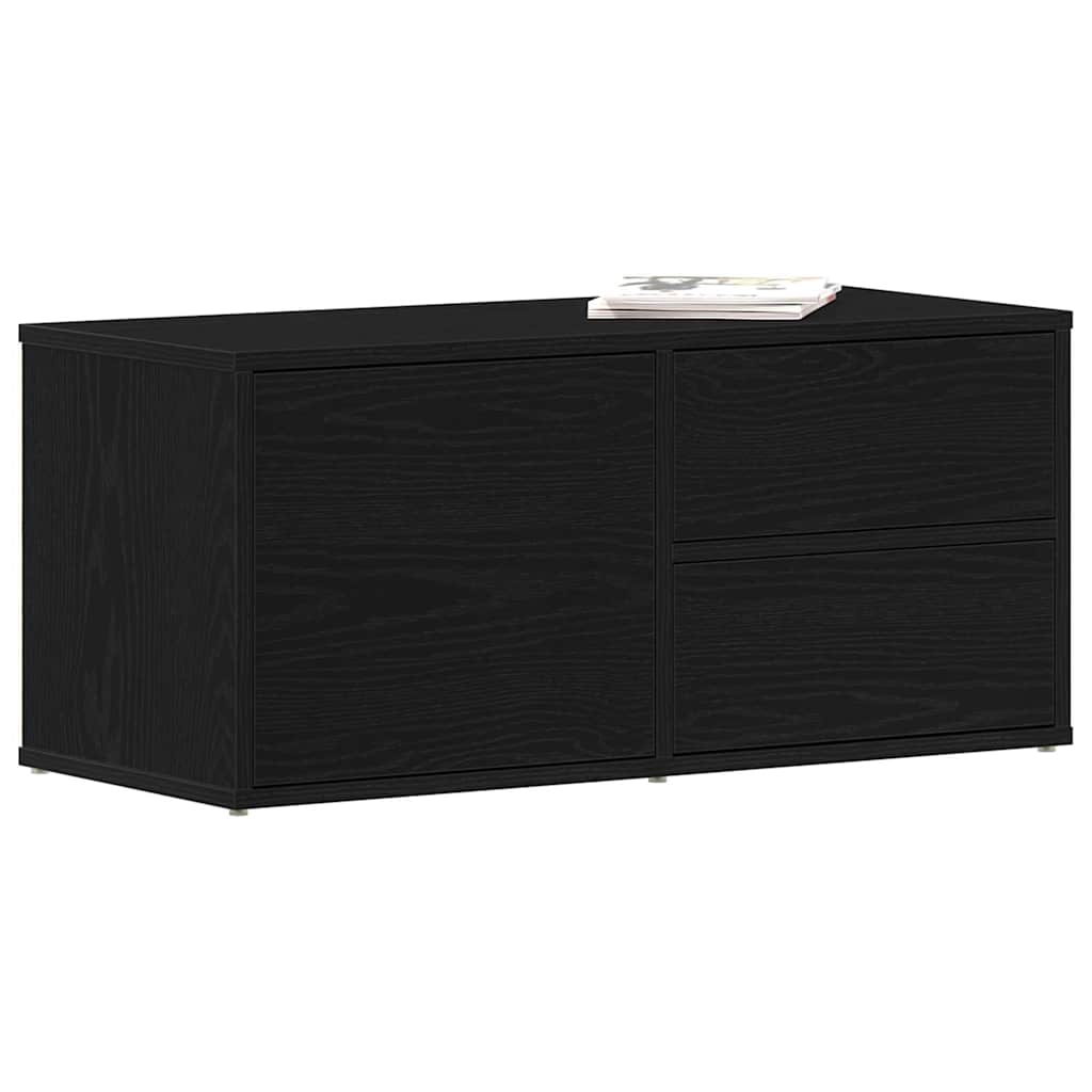 TV-Schränk 80 x 34 x 36 cm Schwarz Eichen-Optik Holzwerkstoff