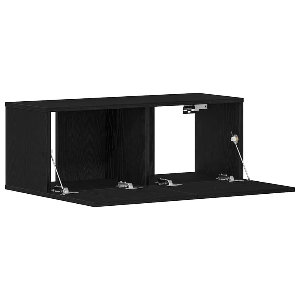 TV-Schränk 80 x 30 x 30 cm Schwarz Eichen-Optik Holzwerkstoff