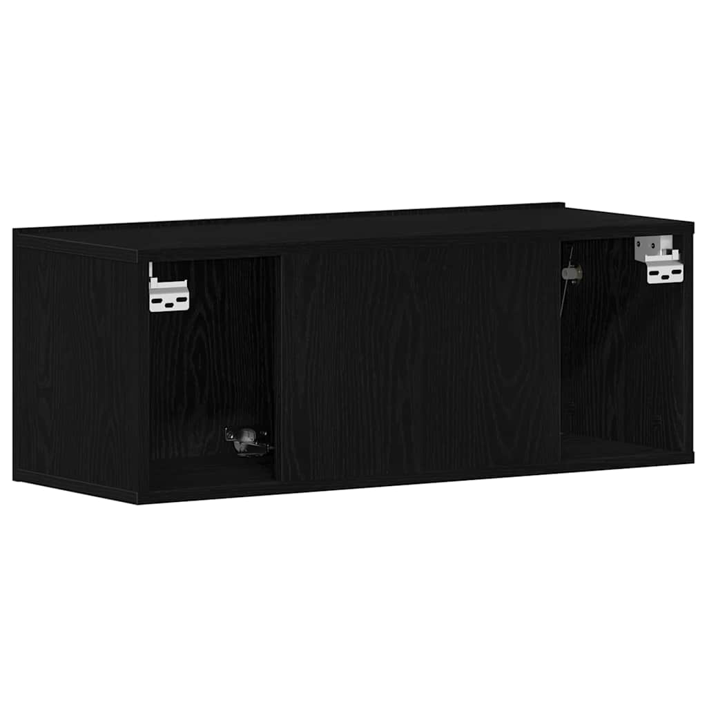 TV-Schränk 80 x 30 x 30 cm Schwarz Eichen-Optik Holzwerkstoff