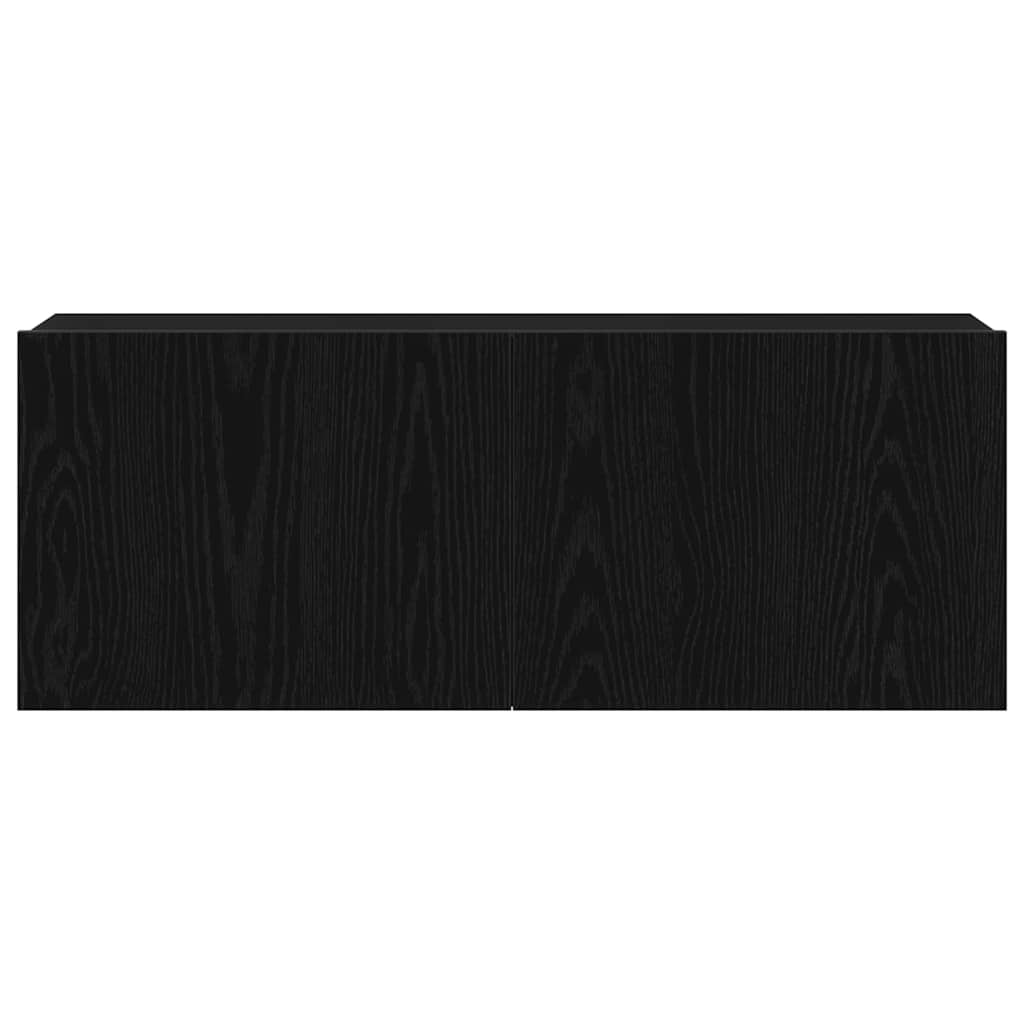 TV-Schränk 80 x 30 x 30 cm Schwarz Eichen-Optik Holzwerkstoff