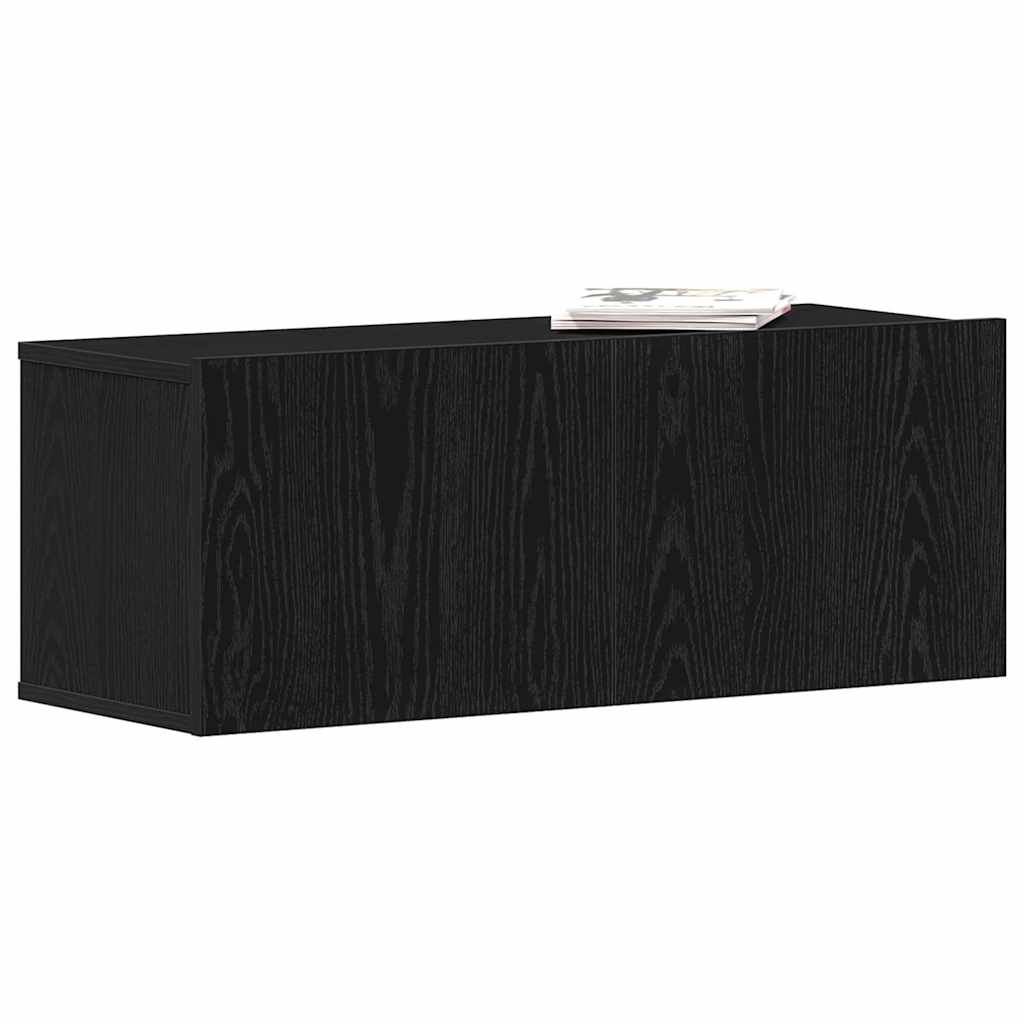 TV-Schränk 80 x 30 x 30 cm Schwarz Eichen-Optik Holzwerkstoff