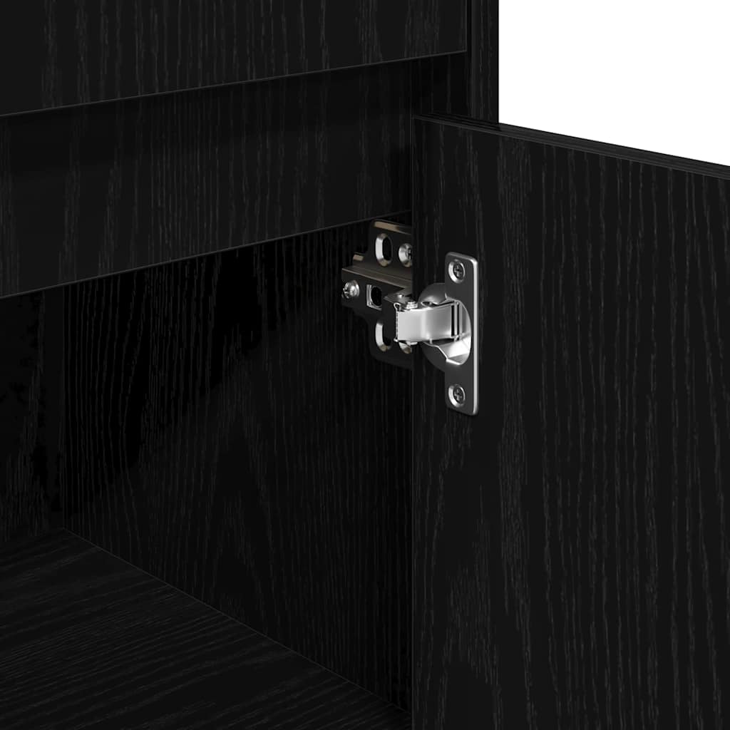 Badezimmerschrank Schwarz Eichen-Optik 30 x 30 x 95 cm