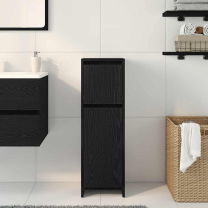 Badezimmerschrank Schwarz Eichen-Optik 30 x 30 x 95 cm