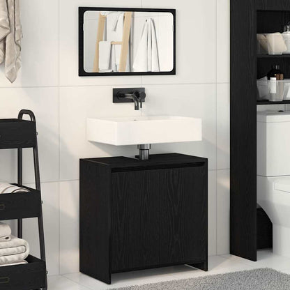 Badezimmerschrank Schwarz Eichen-Optik 60 x 33 x 60 cm