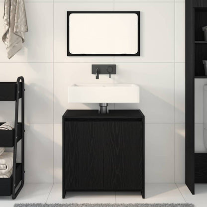 Badezimmerschrank Schwarz Eichen-Optik 60 x 33 x 60 cm