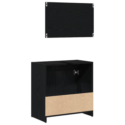 Badezimmerschrank Schwarz Eichen-Optik 60 x 33 x 60 cm