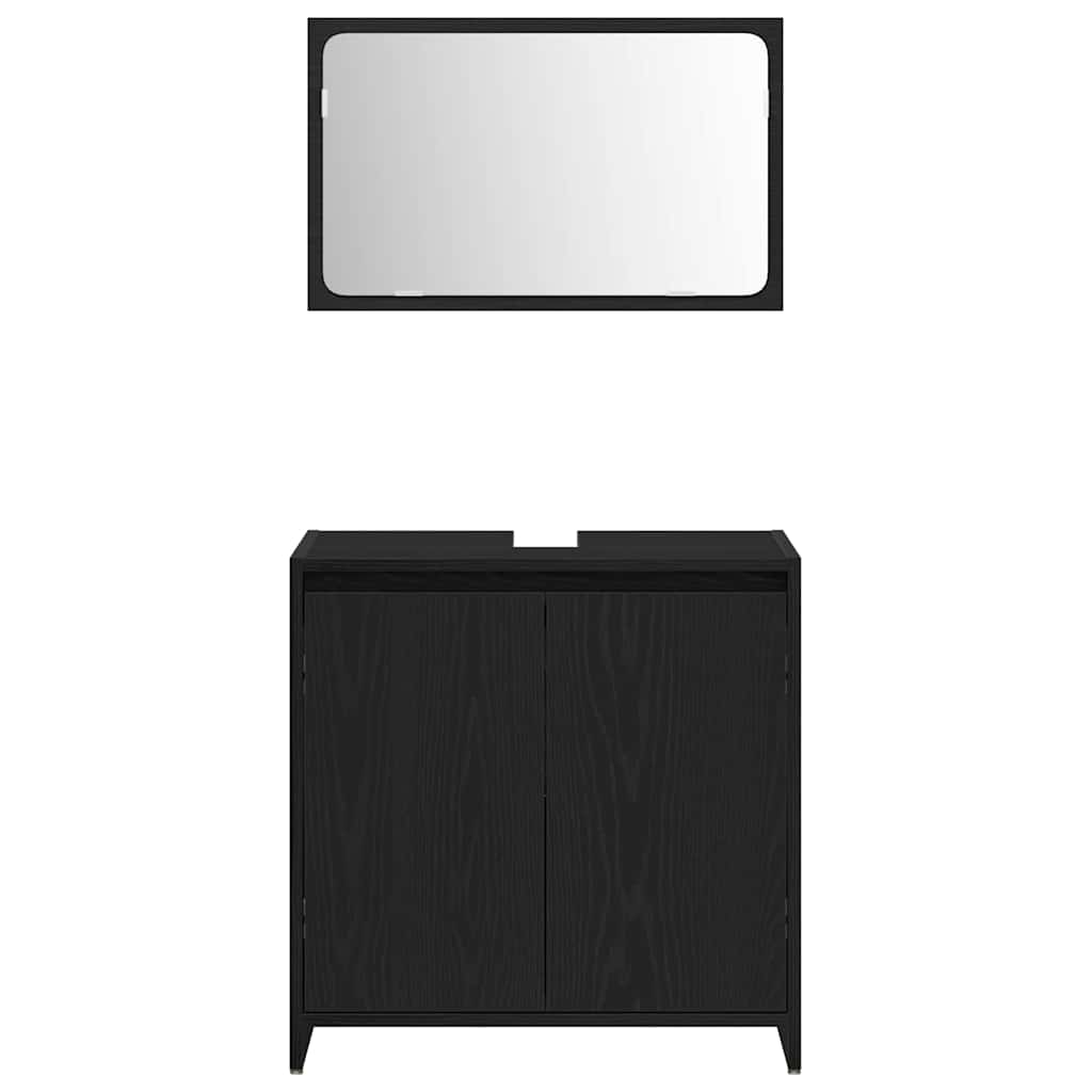 Badezimmerschrank Schwarz Eichen-Optik 60 x 33 x 60 cm