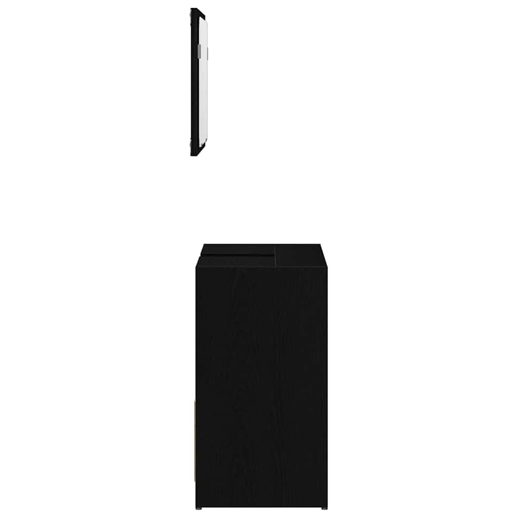 Badezimmerschrank Schwarz Eichen-Optik 60 x 33 x 60 cm