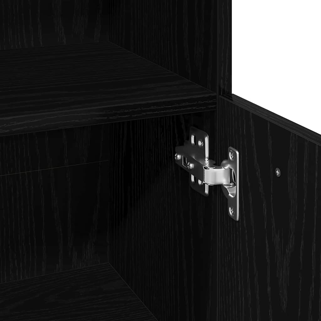 Badezimmerschrank Schwarz Eichen-Optik 30 x 30 x 95 cm