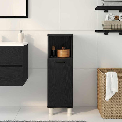 Badezimmerschrank Schwarz Eichen-Optik 30 x 30 x 95 cm
