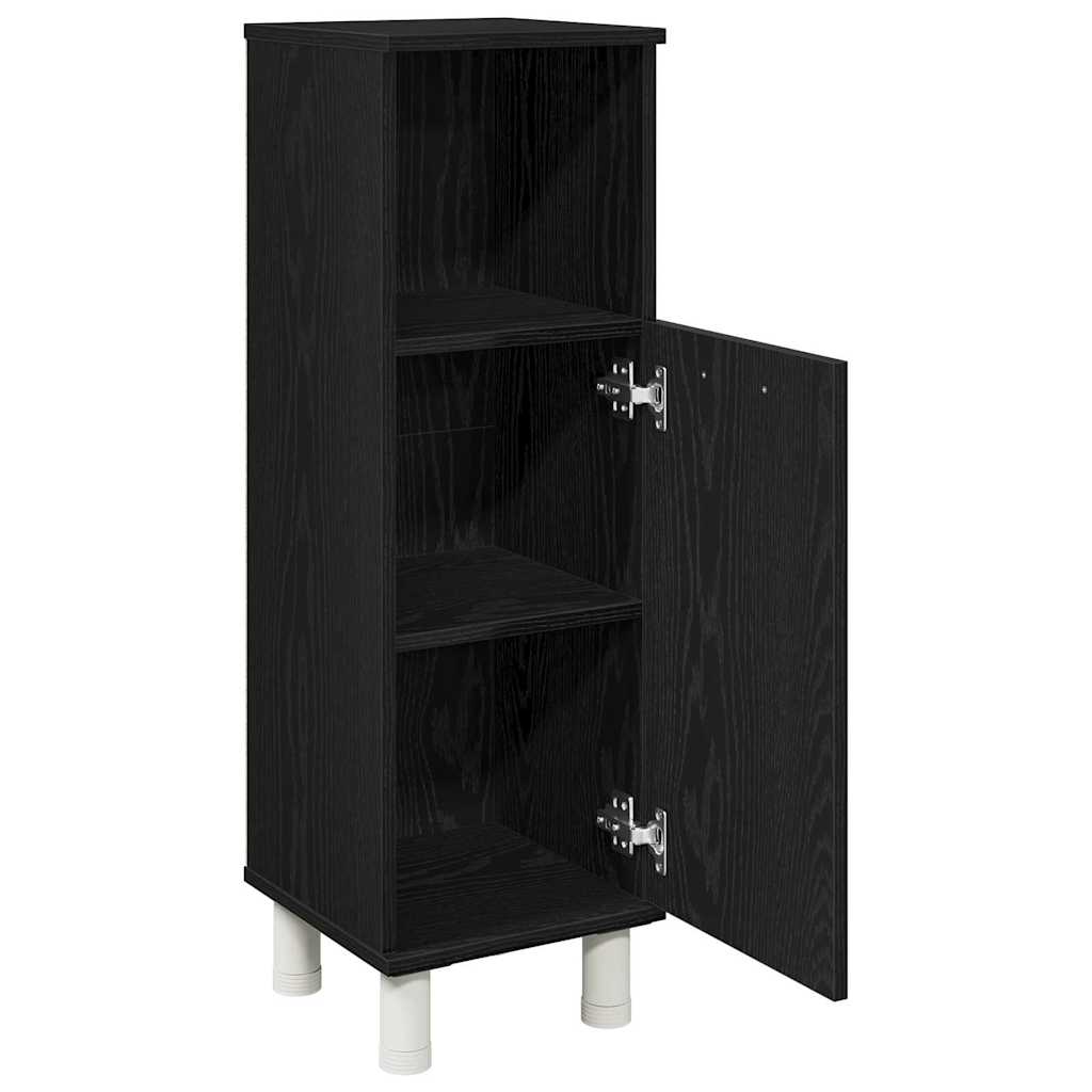 Badezimmerschrank Schwarz Eichen-Optik 30 x 30 x 95 cm