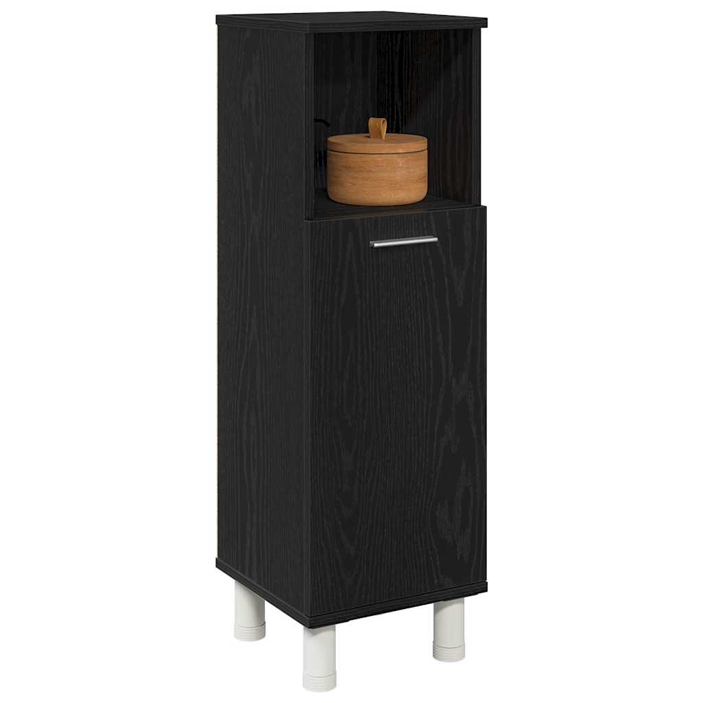 Badezimmerschrank Schwarz Eichen-Optik 30 x 30 x 95 cm