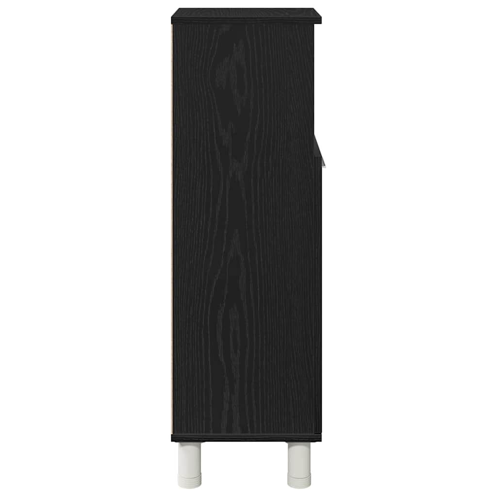 Badezimmerschrank Schwarz Eichen-Optik 30 x 30 x 95 cm
