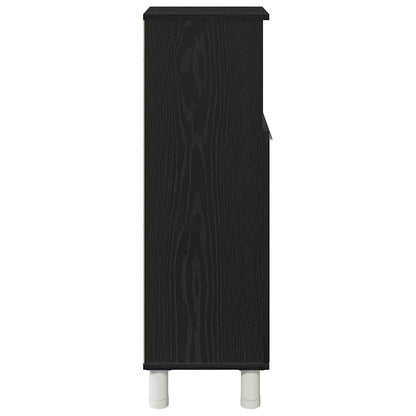 Badezimmerschrank Schwarz Eichen-Optik 30 x 30 x 95 cm