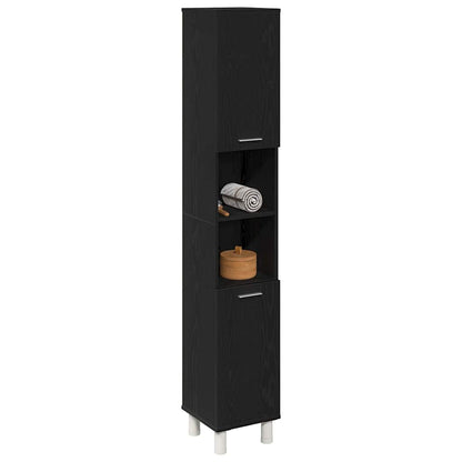 Badezimmerschrank Schwarz Eichen-Optik 30 x 30 x 179 cm