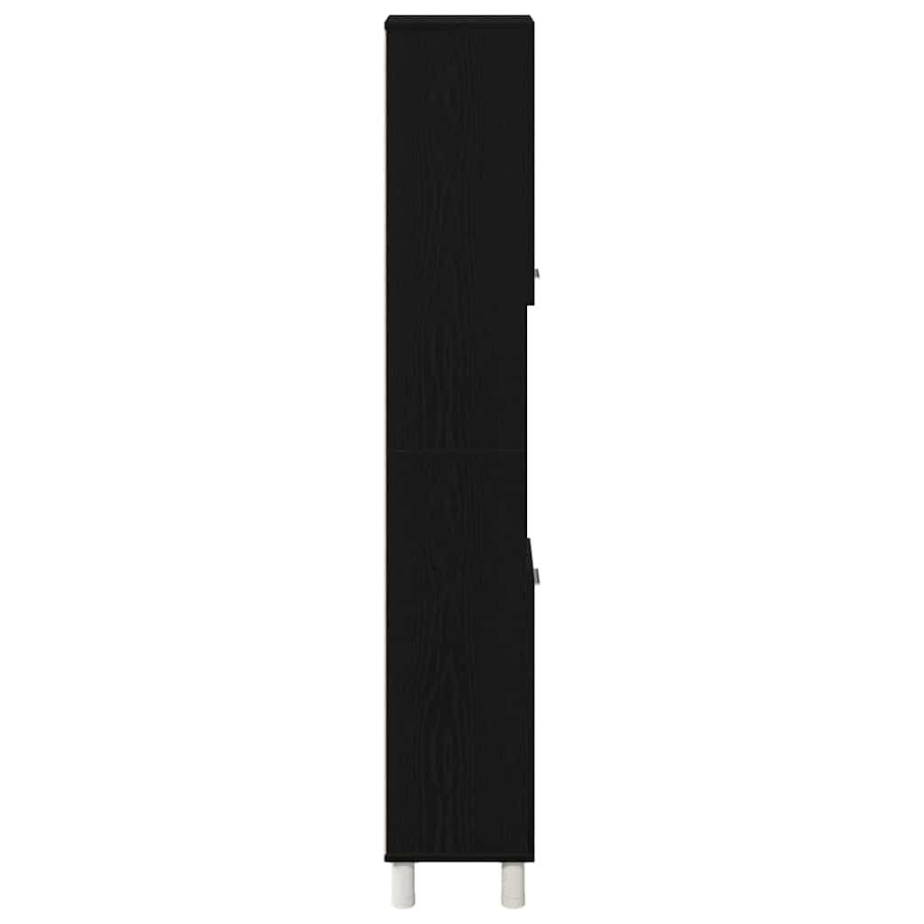 Badezimmerschrank Schwarz Eichen-Optik 30 x 30 x 179 cm
