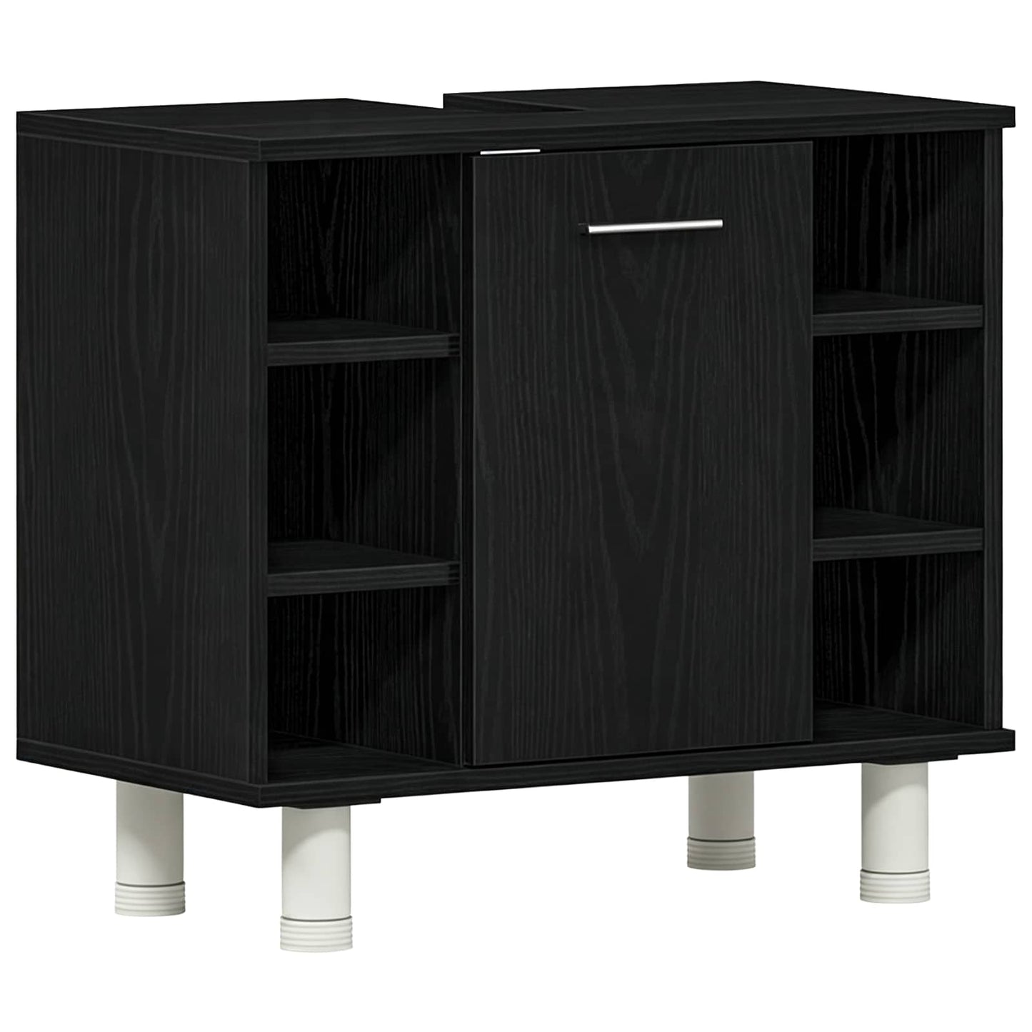 Badezimmerschrank Schwarz Eichen-Optik 60 x 32 x 54 cm