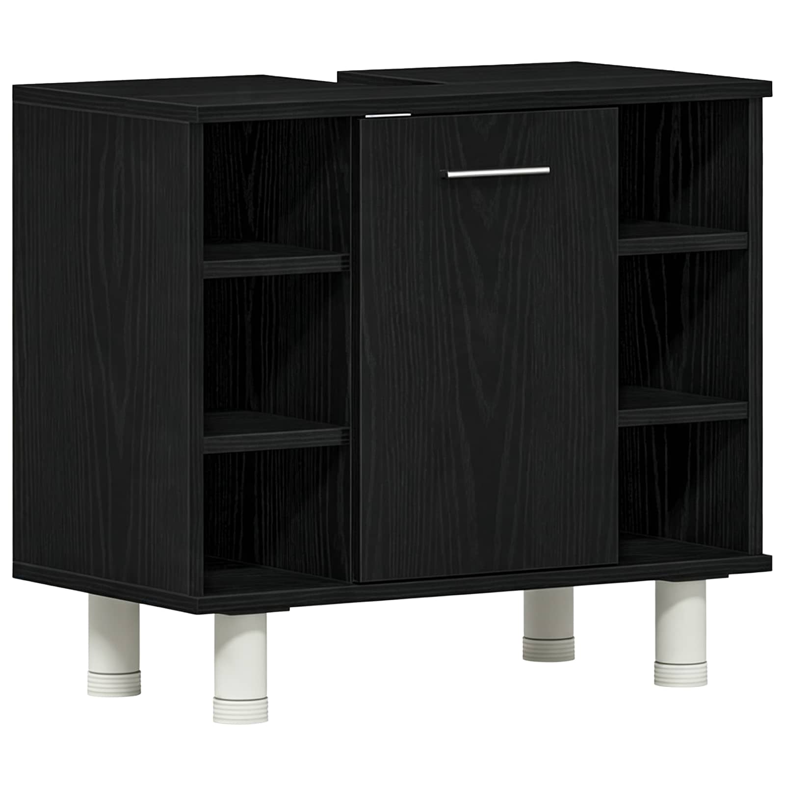 Badezimmerschrank Schwarz Eichen-Optik 60 x 32 x 54 cm