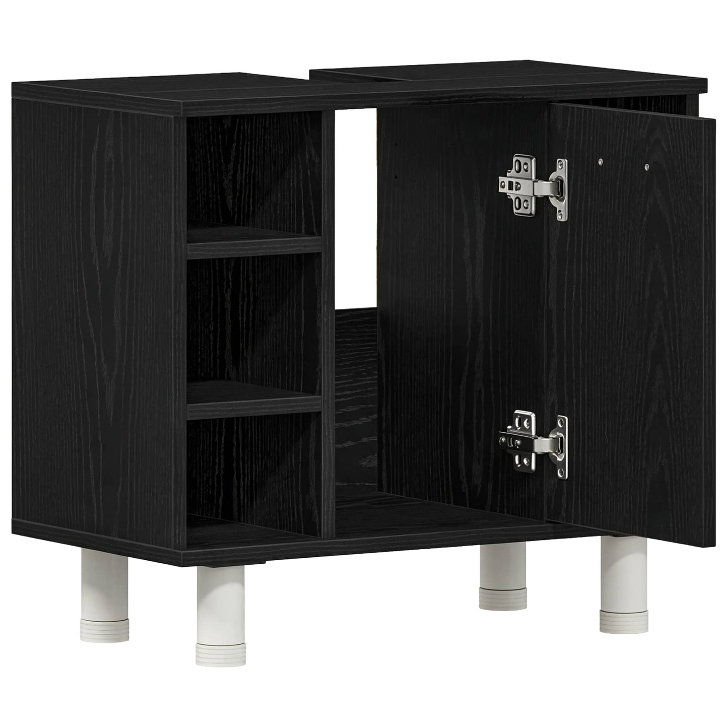 Badezimmerschrank Schwarz Eichen-Optik 60 x 32 x 54 cm